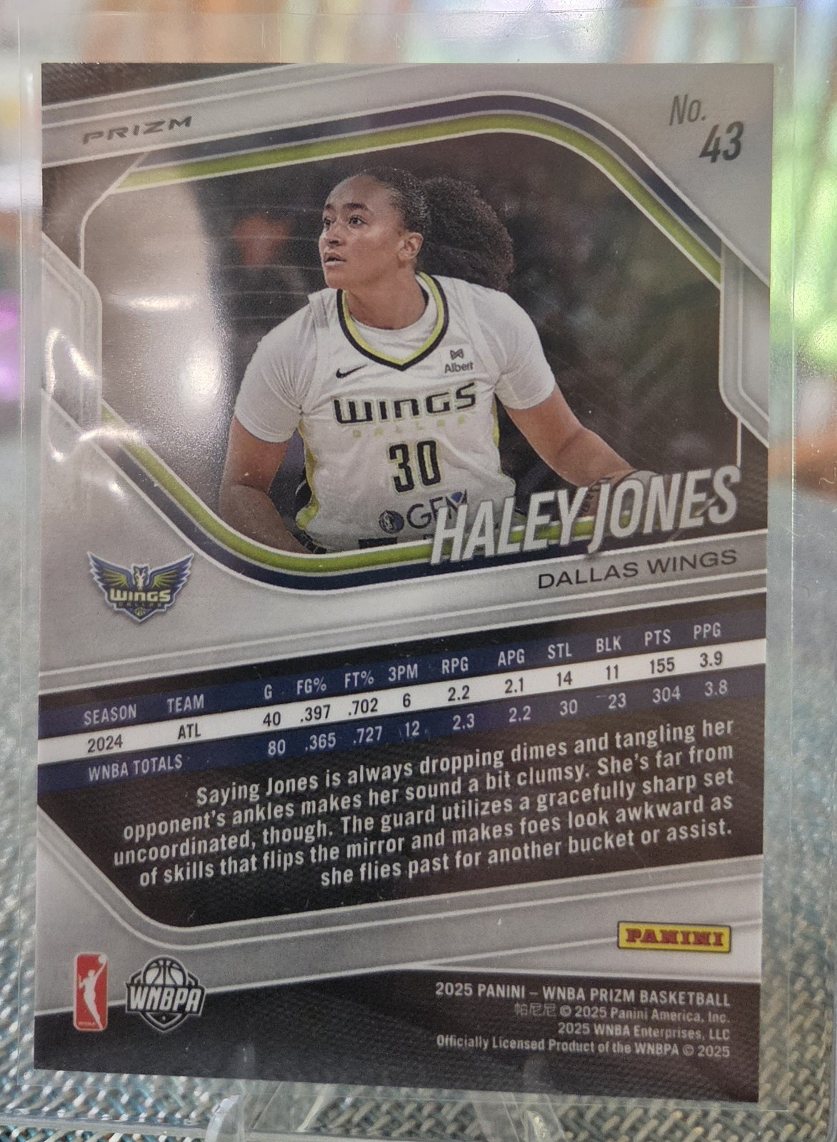 Panini 2025 Prizm WNBA Haley Jones Dallas Wings Checkerboard Holo Card #43