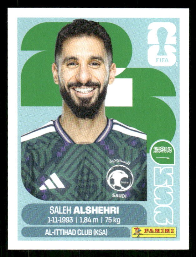 2026 Panini FIFA World Cup Stickers #KSA19 Saleh Al-Shehri