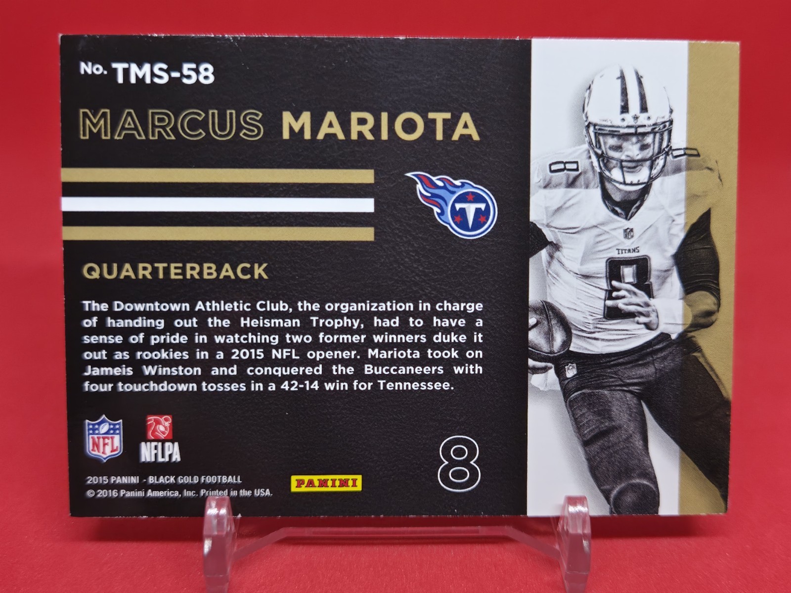 2015 Panini Black Gold – Team Symbols Marcus Mariota #TMS-58 /149 (RC) 🔥