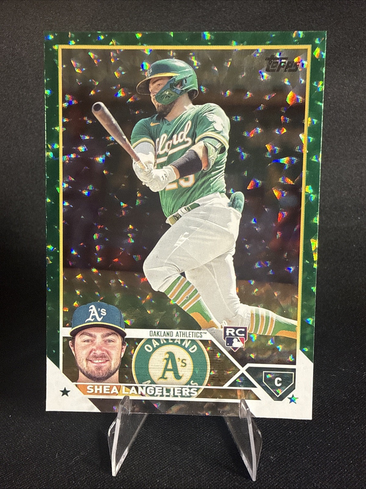 💚💛 2023 Topps Shea Langeliers #127 Green Foil /499 (RC) Rookie A’s Color Match