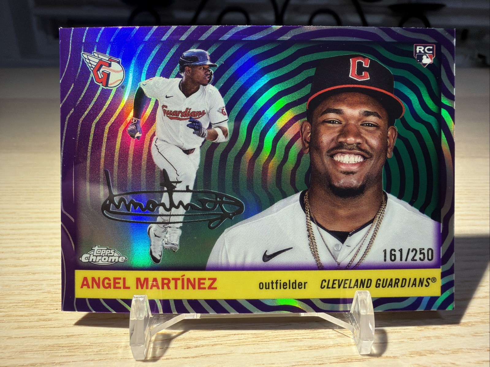2025 Topps Platinum Anniv. Angel Martínez RC Purple Vibrations 161/250 #359