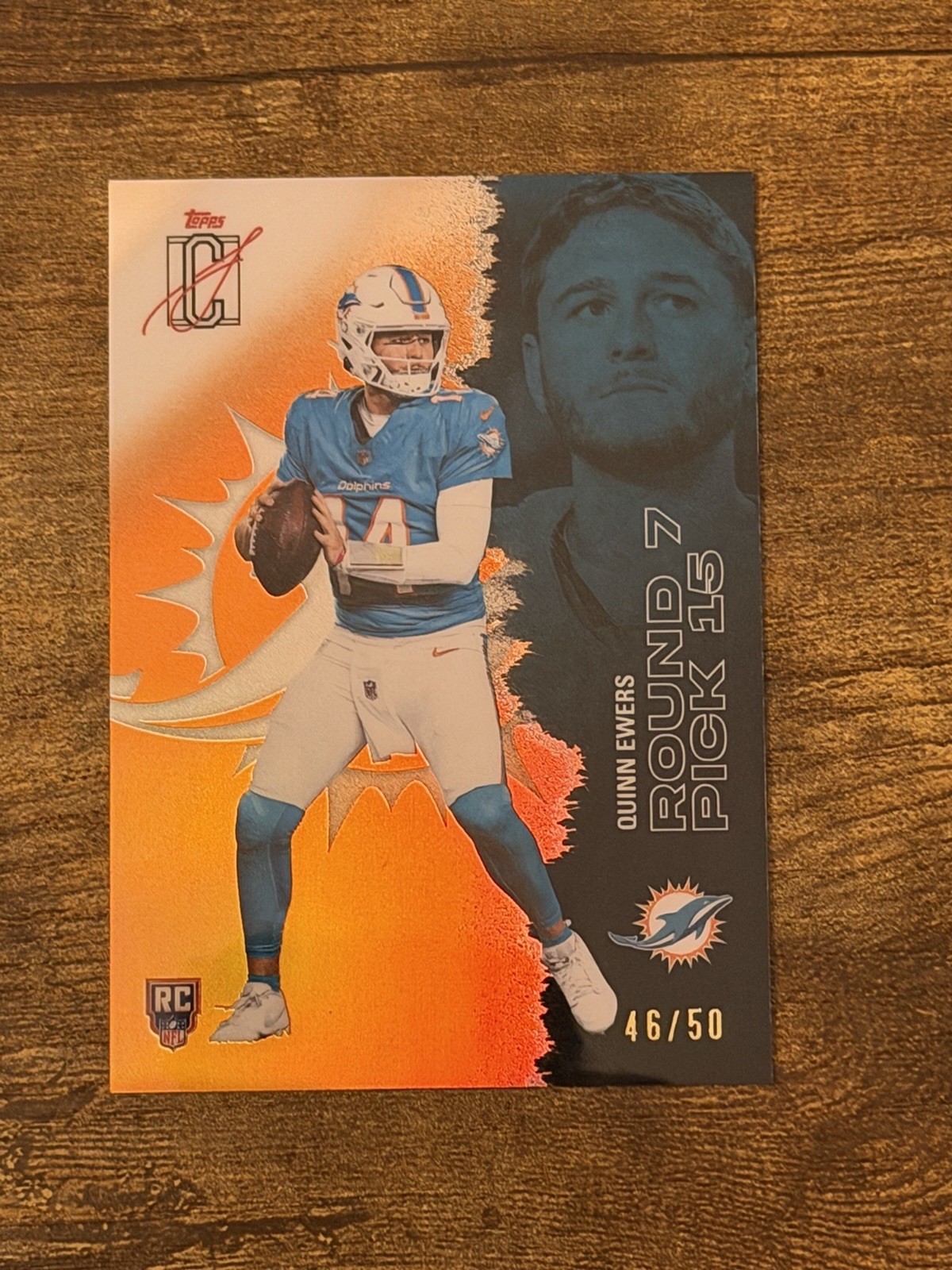 2025 Topps Signature Quinn Ewers No.216 Miami Dolphins Orange RC /50 🔥