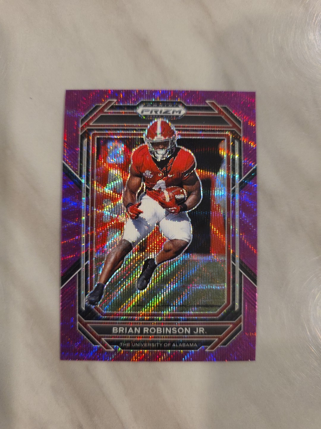 2023 Panini Prizm Prizms Purple Wave #12 Brian Robinson Jr. Crimson Tide Alabama