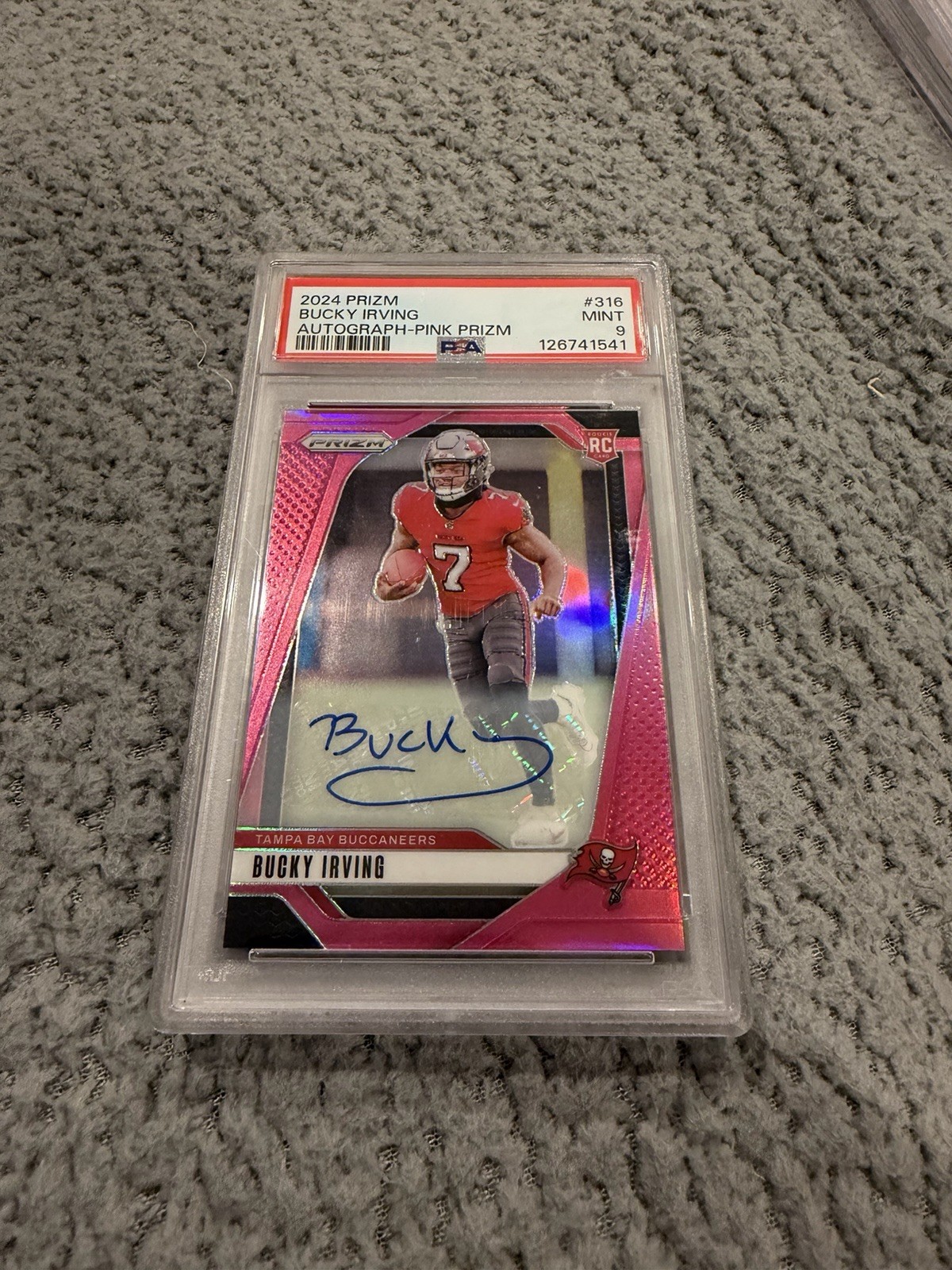 2024 Panini Prizm – Rookies Bucky Irving #316 Pink Prizm Autographs (AU, RC)