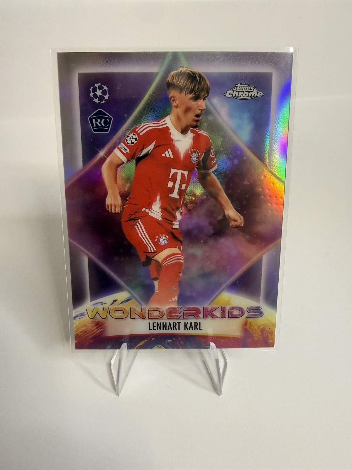 2025-26 Topps Chrome UCC – Lennart Karl Wonderkids RC WK-8 Bayern Munich/Germany