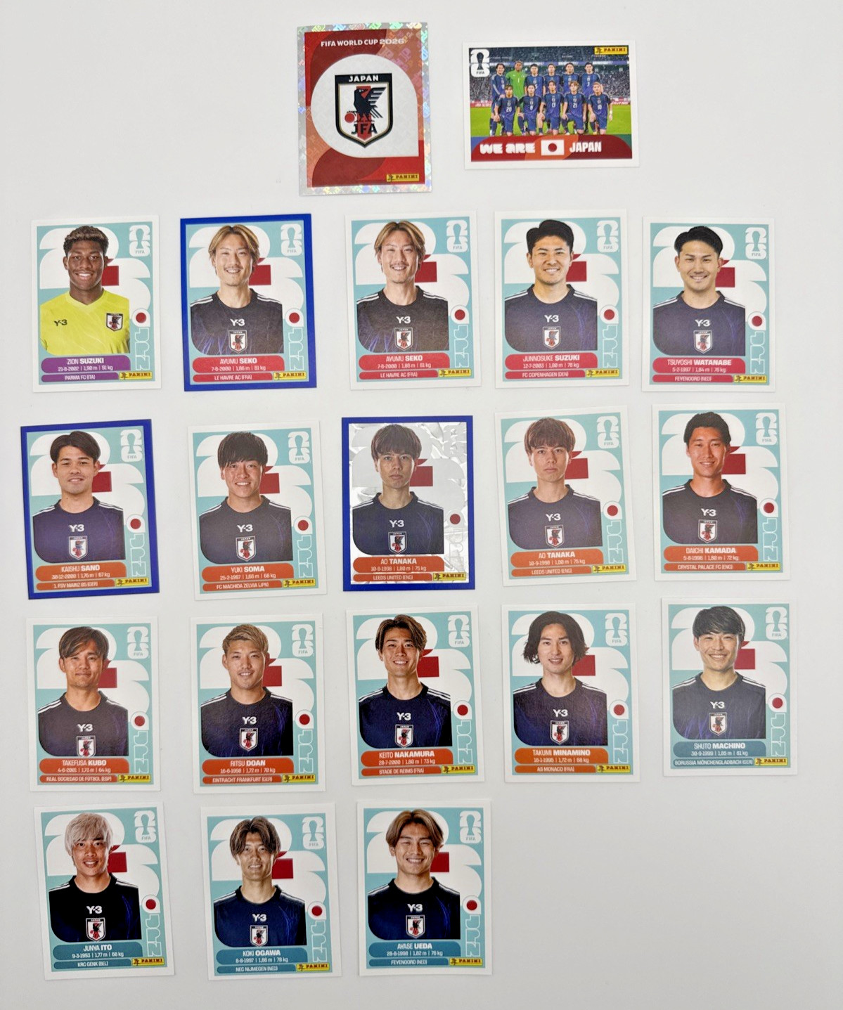 2026 100% Authentic Panini FIFA World Cup Japan Stickers Pick Team Logo Players
