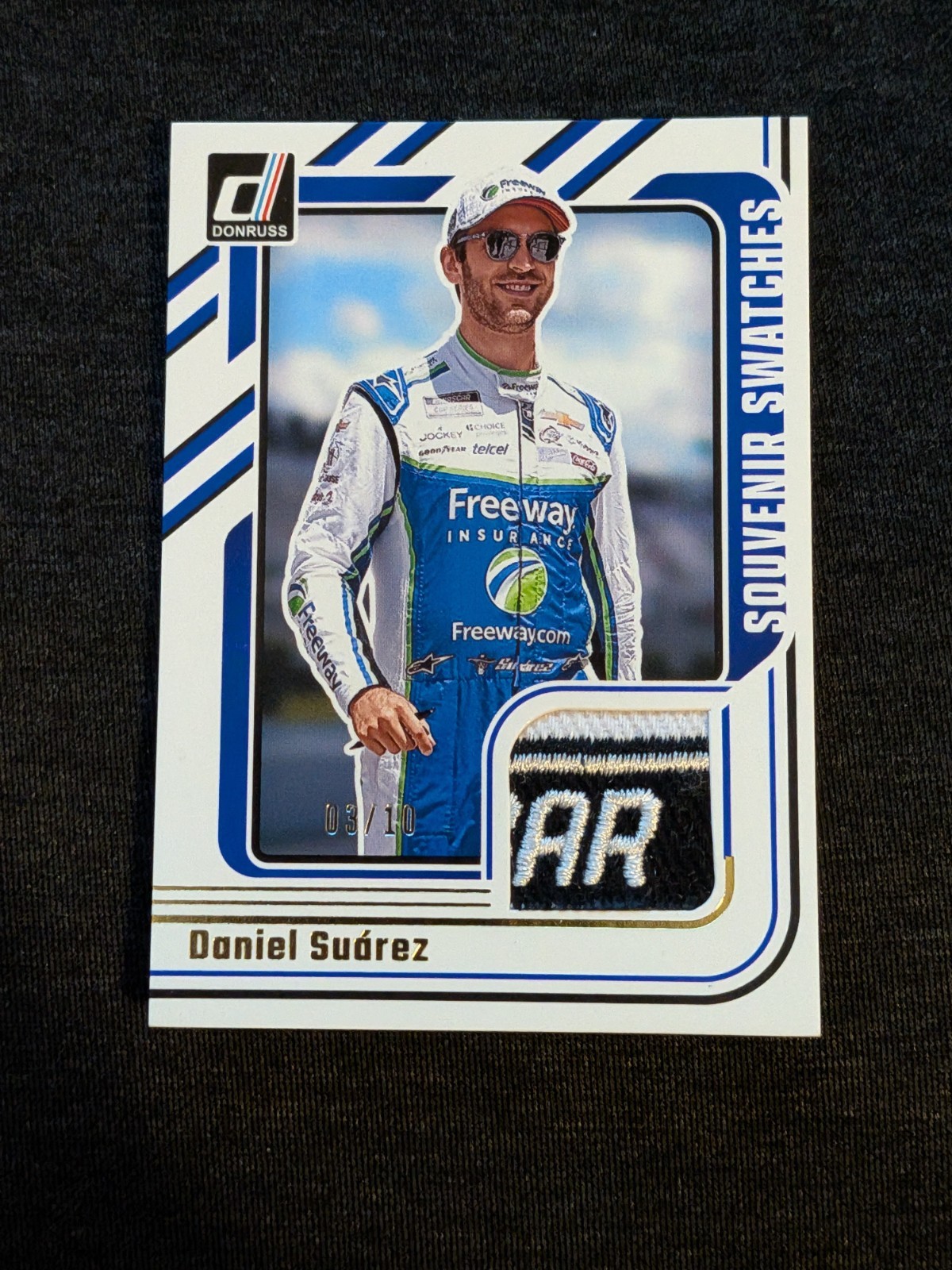 2026 Panini Donruss Nascar Daniel Suarez Souvenir Swatches /10 Nascar Logo Patch