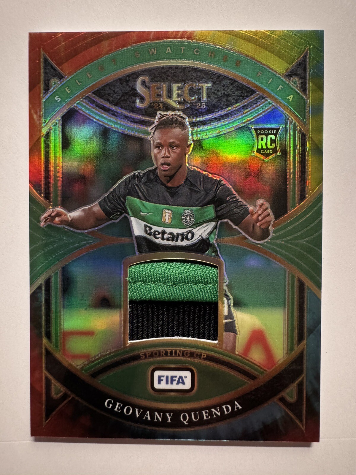 2024-25 Panini Select FIFA Geovany Quenda RC Tie-Dye /25 Relic Sporting CP