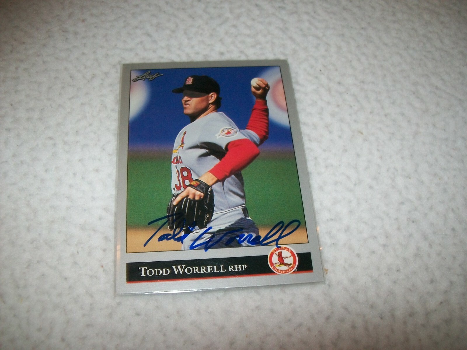1992 LEAF TODD WORRELL AUTOGRAPH SIGNED AUTO #436 ST. LOUIS CARDINALS