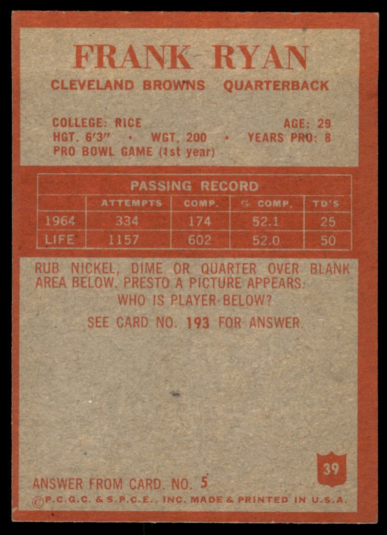 1966 Philadelphia NM Frank Ryan #39