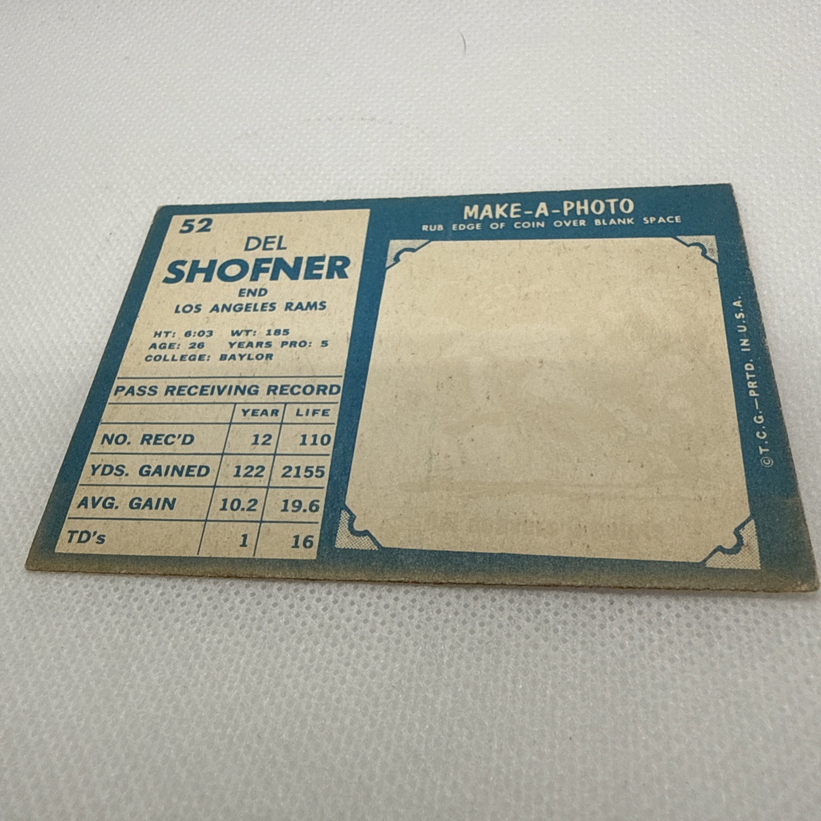1961 Topps – Del Shofner #52