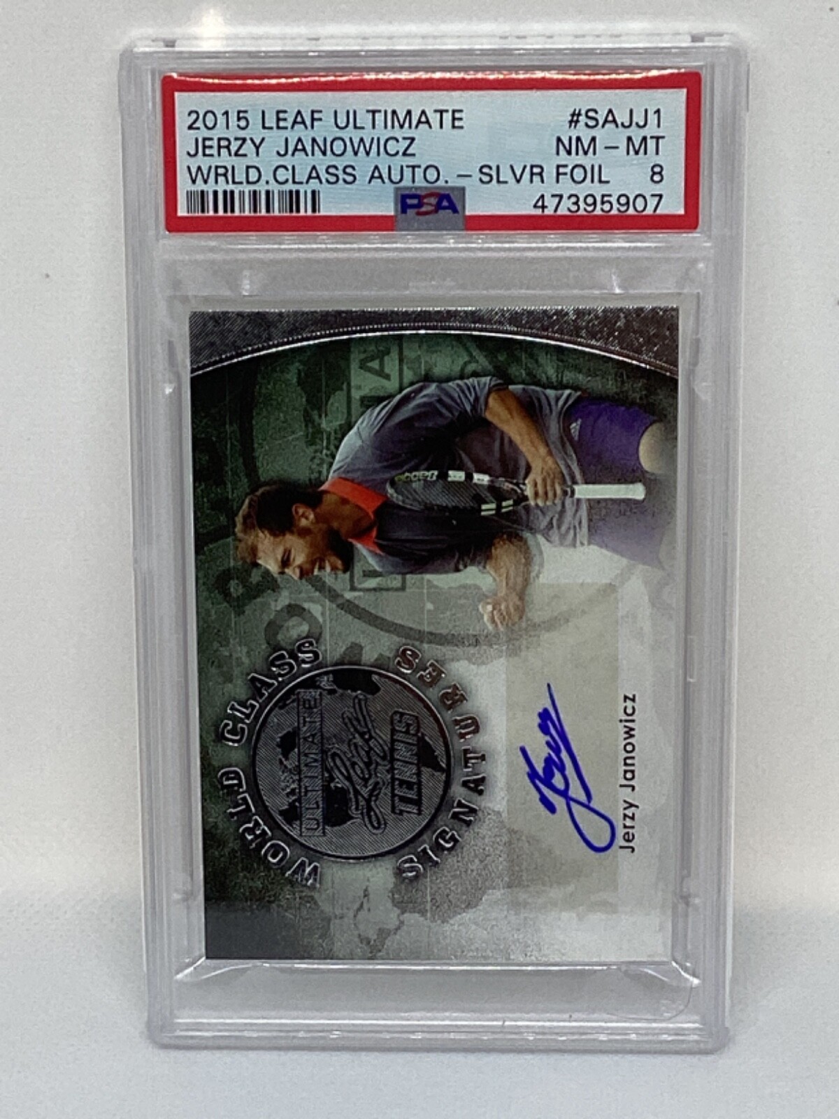 2015 Leaf Ultimate World Class Silver Auto /25 Jerzy Janowicz PSA 8