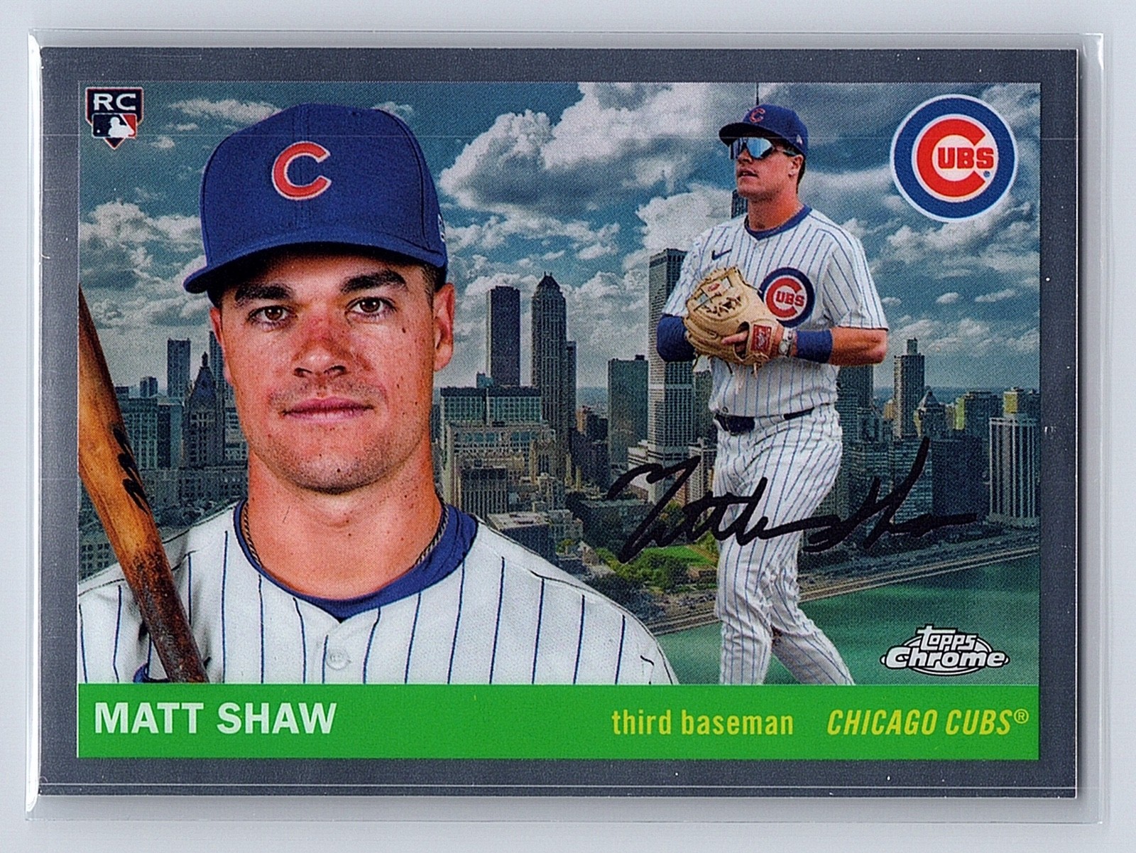2025 Topps Platinum Anniversary Matt Shaw City Variation Rookie SP #55CV-20 Cubs