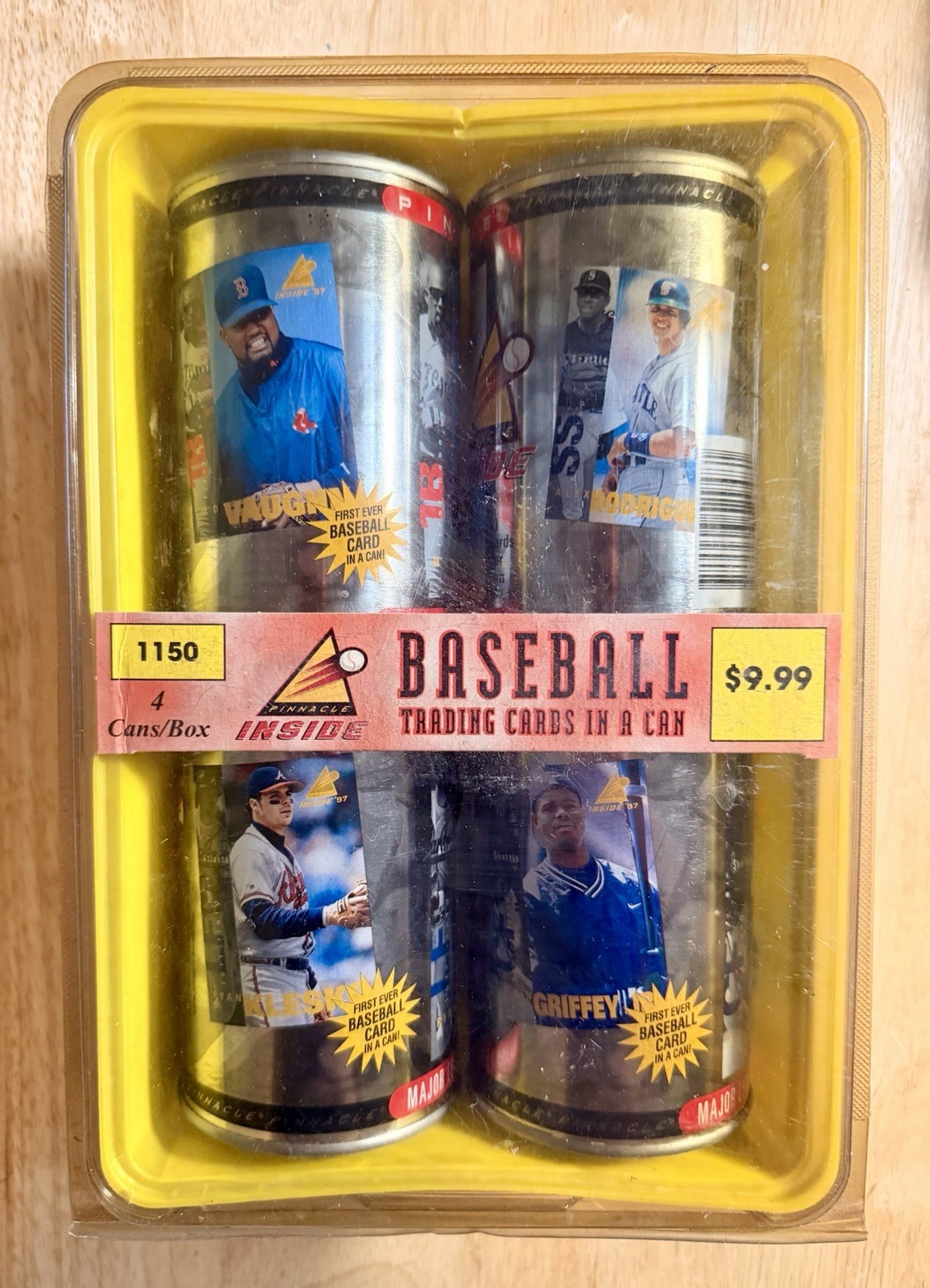 1997 Pinnacle Inside 4 Can Pack Sealed-Griffey Jr. – Arod – Vaughn – Kelsko