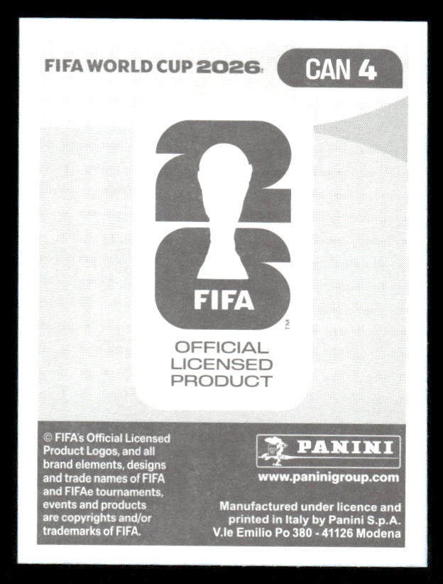 2026 Panini FIFA World Cup Stickers #CAN4 Alistair Johnston
