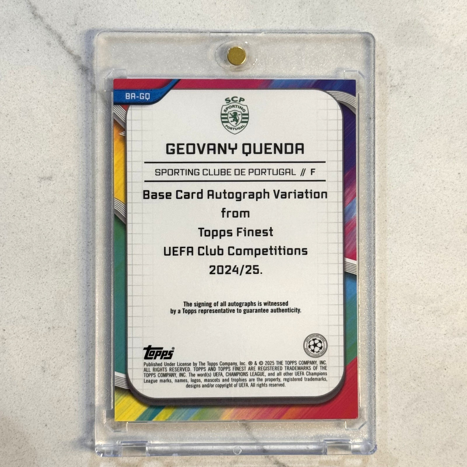 2024-25 Topps Finest GEOVANY QUENDA Blue Refractor Rookie Auto /150 Rc #BR-GQ