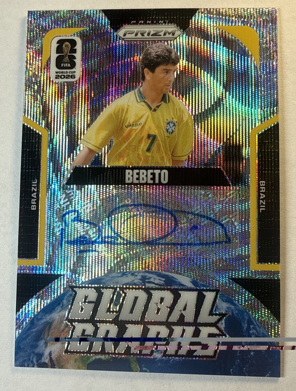 2026 Prizm World Cup Bebeto Global Graphs Auto No. GG-B Wave Parallel