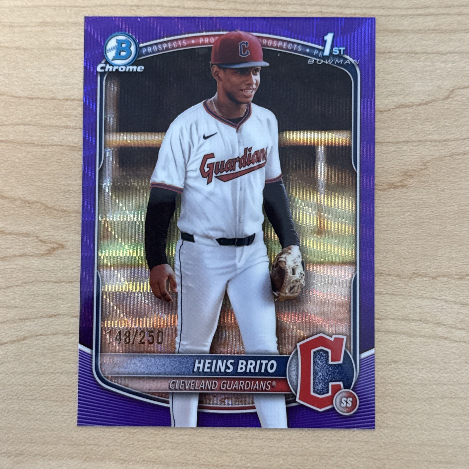 2025 Bowman Chrome #BCP-203 Heins Brito Prospects Purple Wave #/250