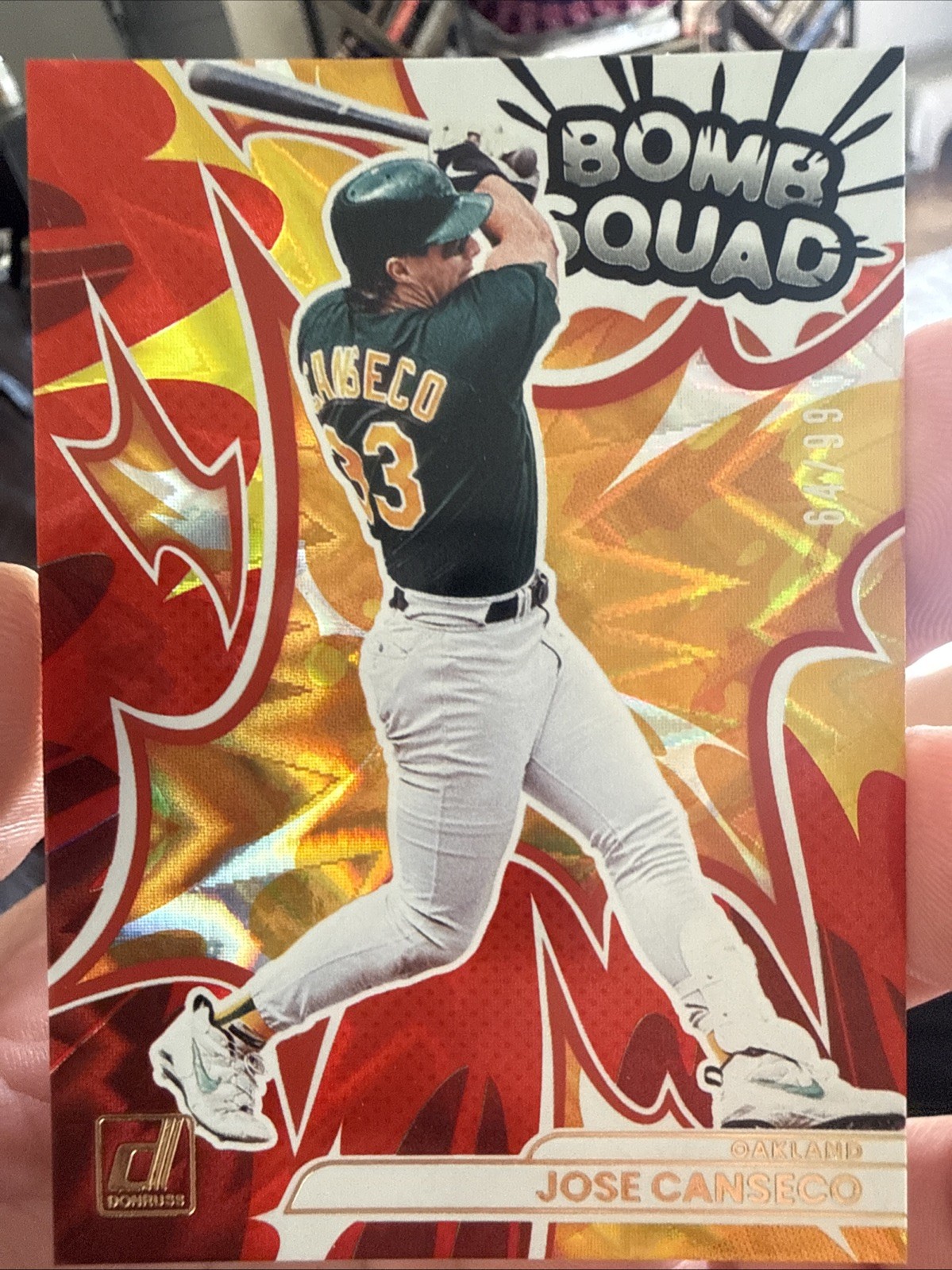 2026 DONRUSS JOSE CANSECO BOMB SQUAD RED EXPLOSION SP 64/99 !! ATHLETICS 🔥🔥