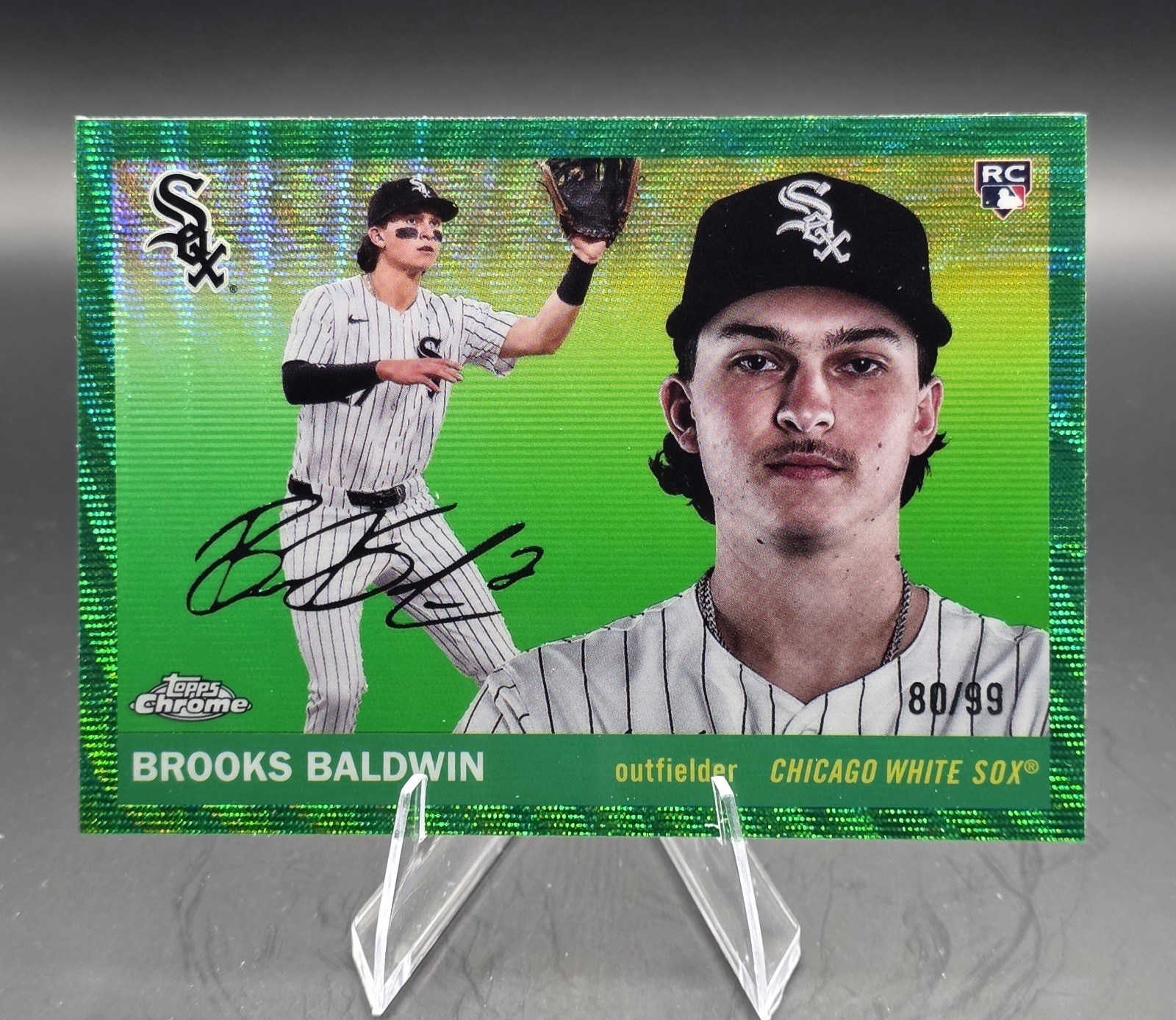2025 Topps Chrome Platinum Brooks Baldwin White Sox RC Green #252 /99