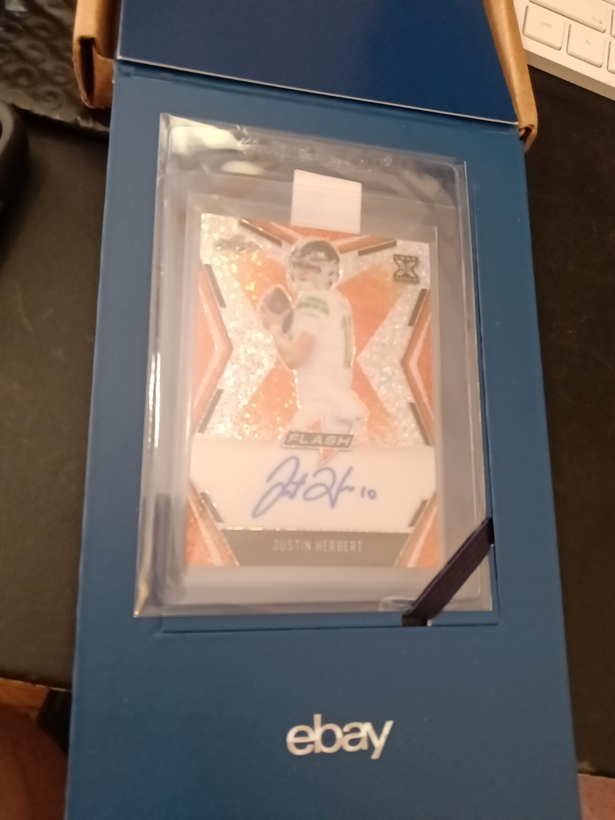 Justin Herbert 2020 Leaf Flash Orange Auto Rookie RC 10/10 SSP Wow See Pictures