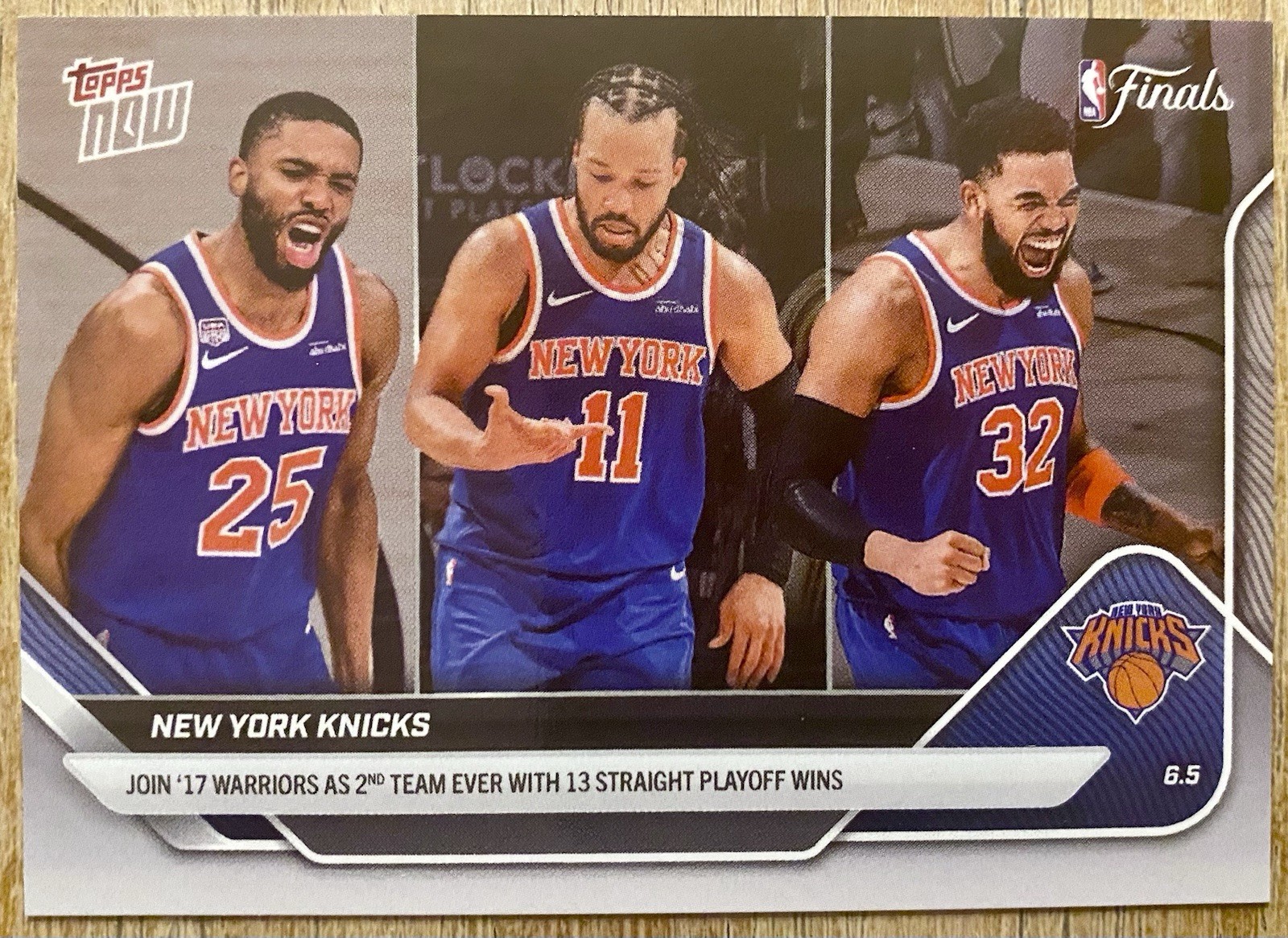 2025-26 Topps Now NBA #330 Bridges Brunson Towns New York Knicks NBA Finals