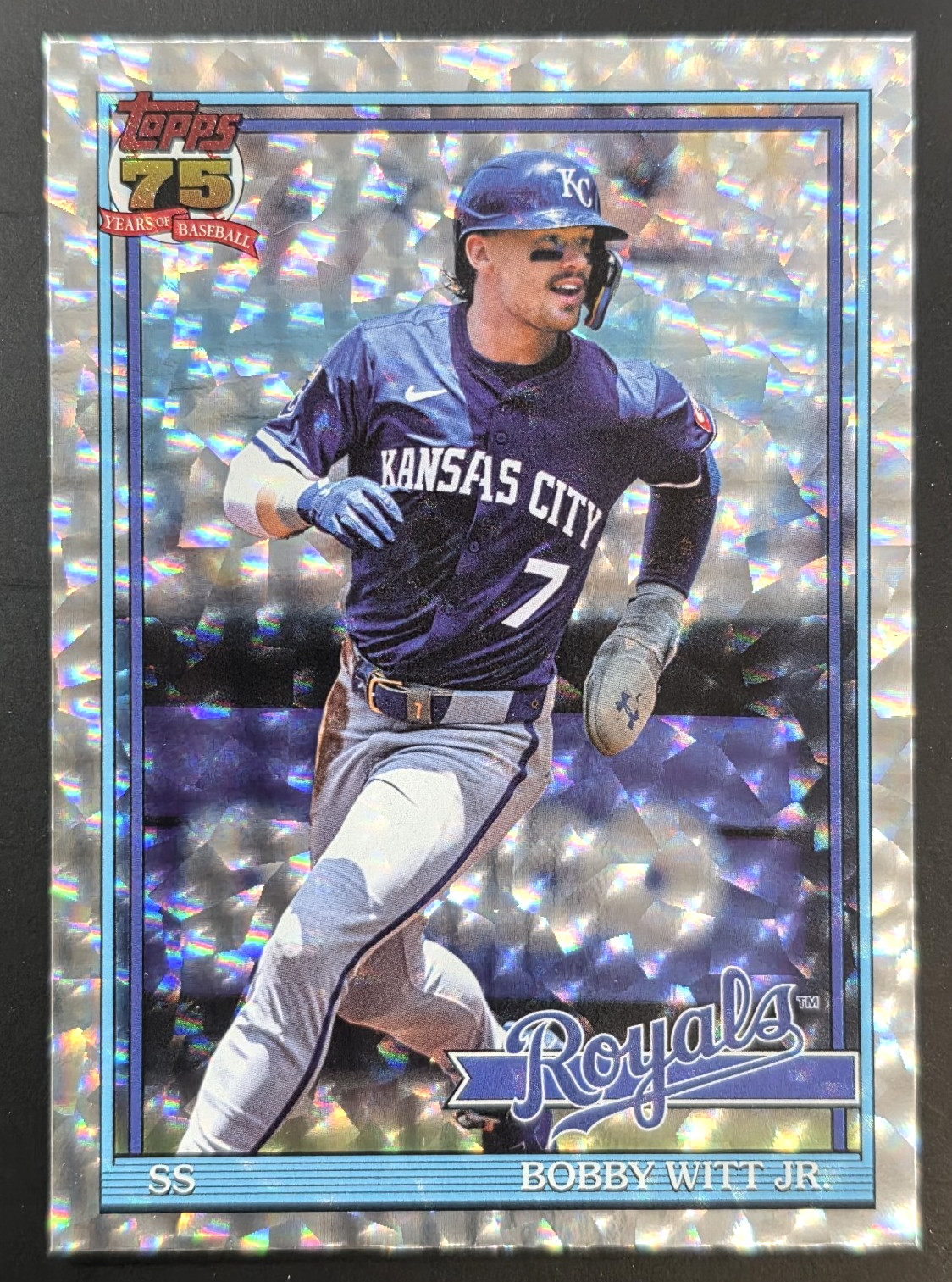 2026 Topps Series 1 Bobby Witt Jr. Crackle Foil Refractor Royals T91-3