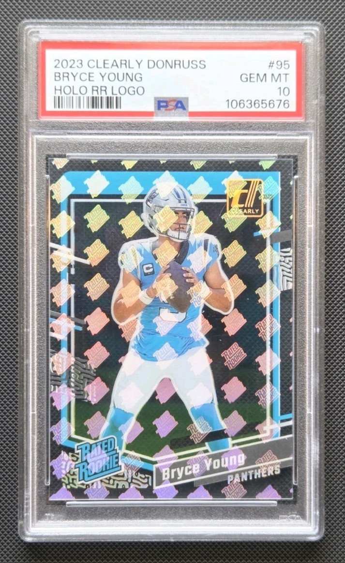 2023 Panini Clearly Donruss Bryce Young Rated Rookie POP 2 #95 Holo RR Logo