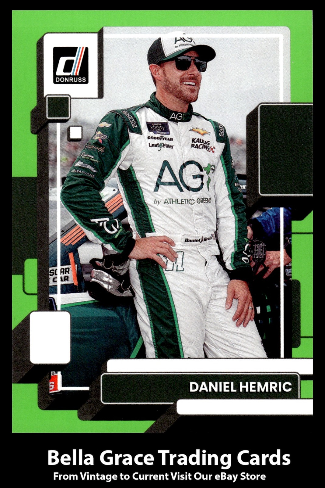 2023 Panini Donruss Racing Daniel Hemric #77 Kaulig Racing Lime Green NASCAR