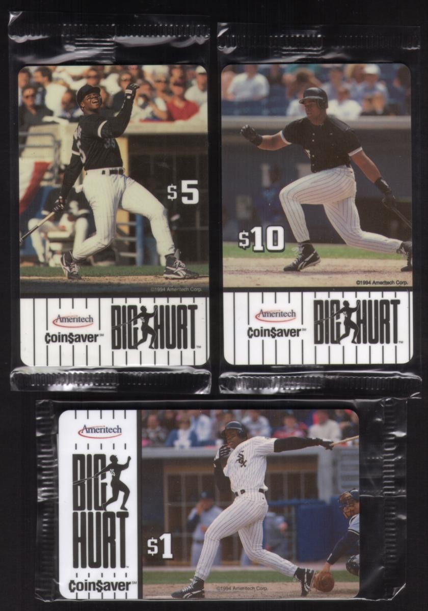$1,$5,$10 Frank Thomas Big Hurt CoinSaver Baseball 3 Card SEALED! Phone Card