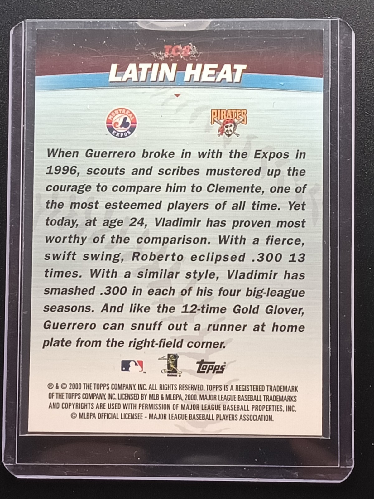 2001 Topps Chrome – Combos Vladimir Guerrero, Roberto Clemente #TC8 Refractor