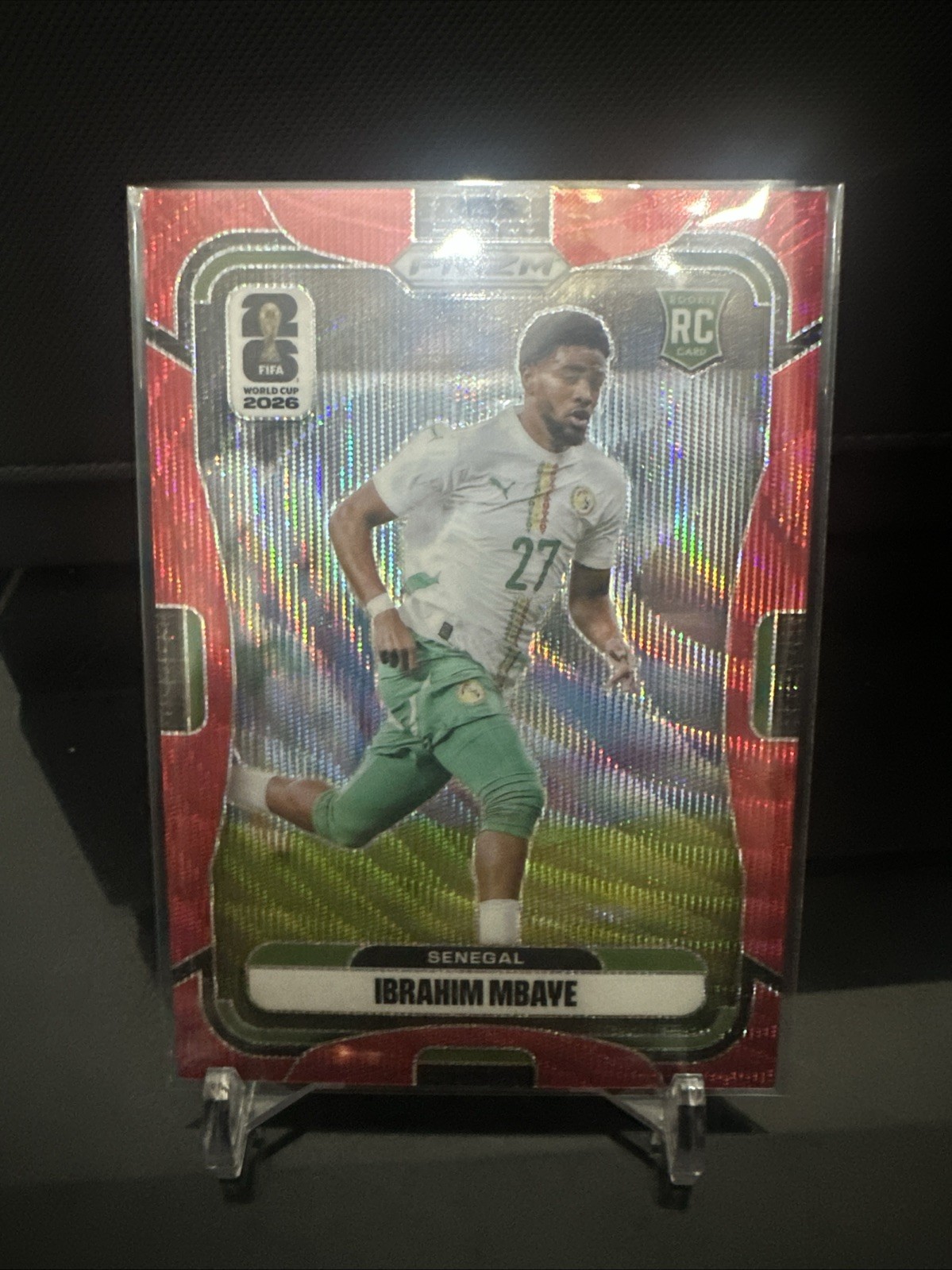 2026 Panini Prizm World Cup Ibrahim Mbaye Red Wave Prizm RC Senegal /39