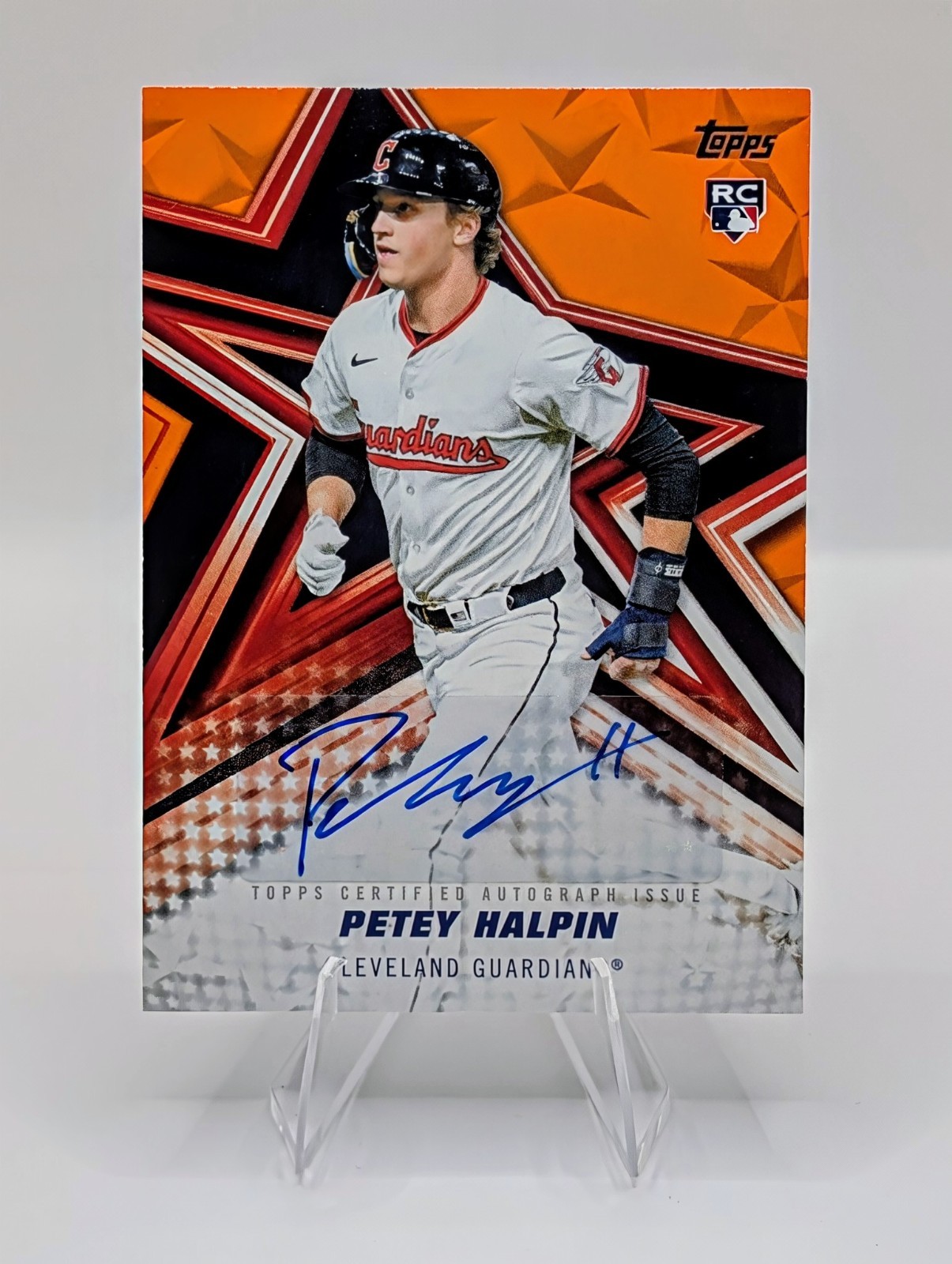 2026 Topps Series 2 Baseball Stars Auto Orange 1/25 Petey Halpin RC Guardians