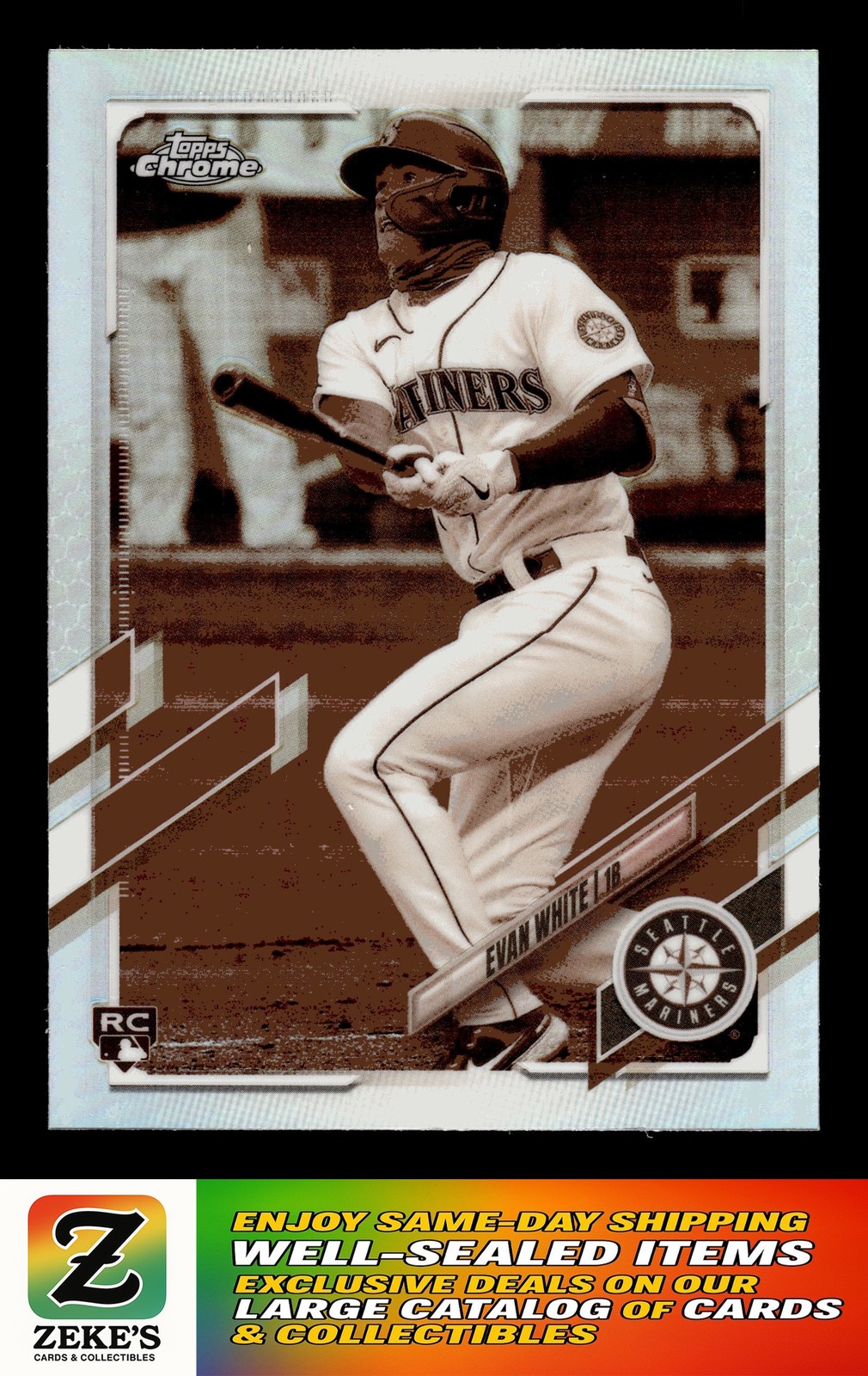 2021 Topps Chrome #61 Evan White Sepia Refractor