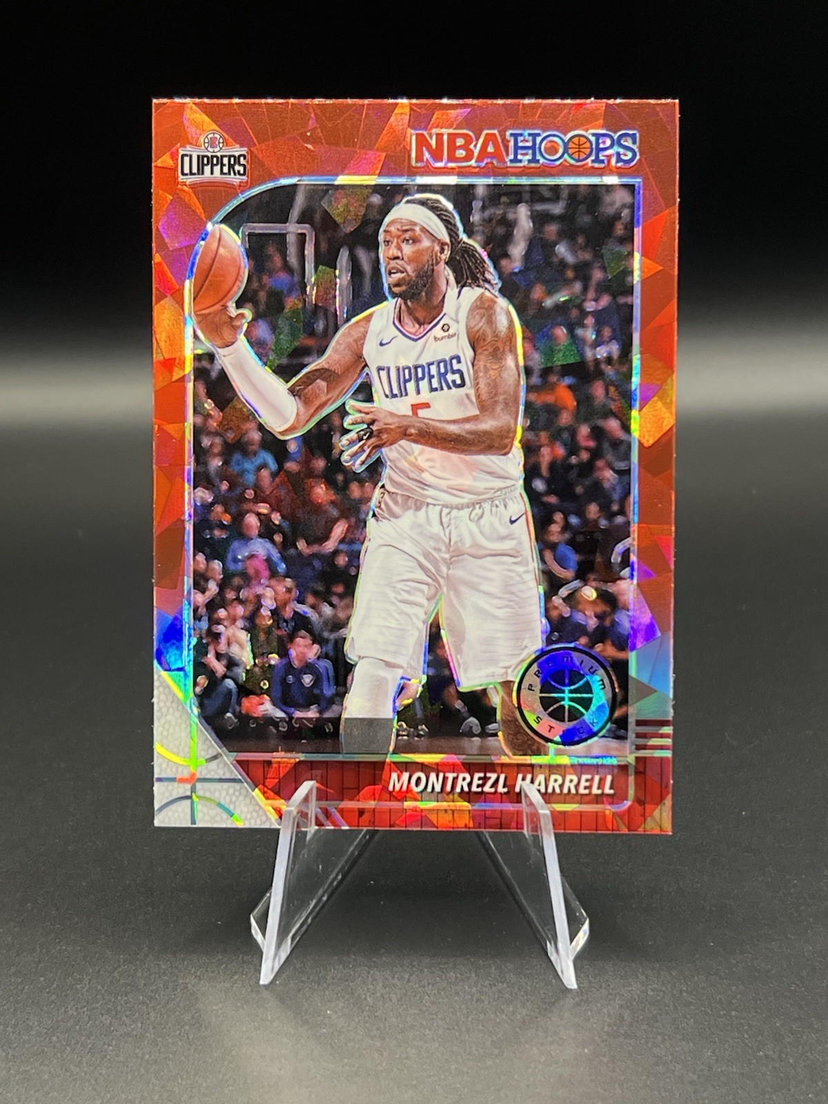 2019-20 Hoops Premium Stock Red Cracked Ice Prizm Montrezel Harrell CLIPPERS