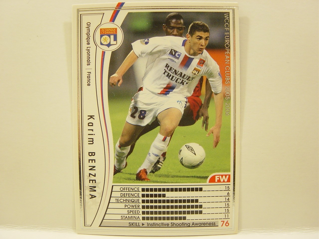 Panini WCCF 2005-06 Karim Benzema 1987 France No.19 OL Lyonnais CFW Rookie Card