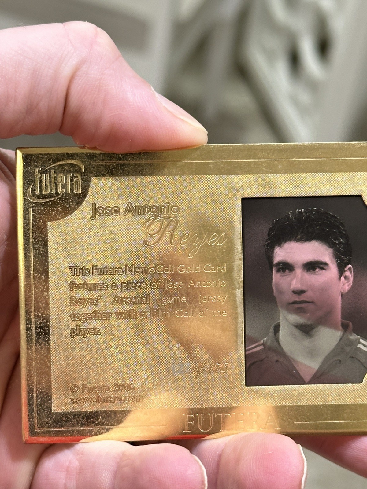 Jose Antonio Reyes 2006 Futera Memocell Gold plated Worn Jersey Patch /175 🇪🇸