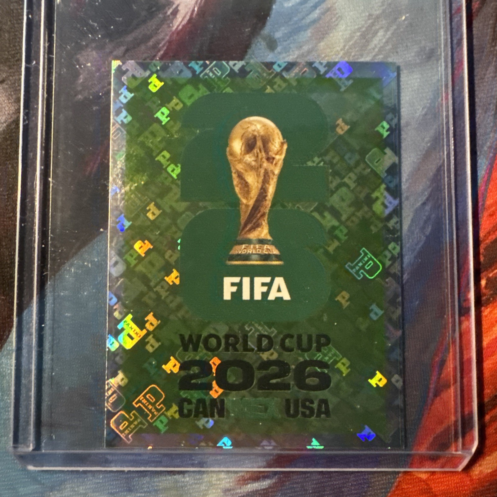 2026 Panini World Cup Soccer Online Exclusive Foil WC Trophy Sticker Green FWC 7