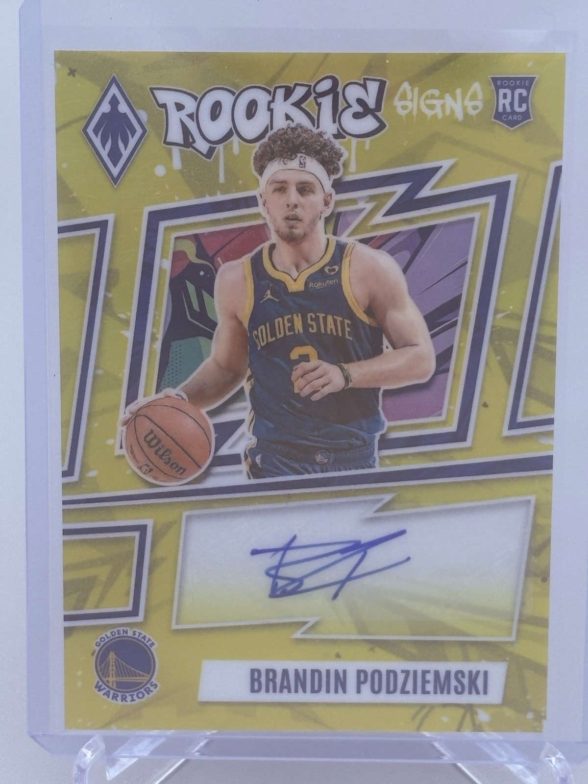 2023-24 Panini Phoenix Rookie Signs Brandin Podziemski #RS-BPZ Yellow /35 AU, RC