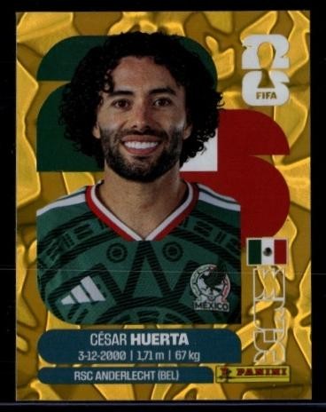 2026 Panini World Cup Sticker Collection Cesar Huerta Mexico Gold Crumple
