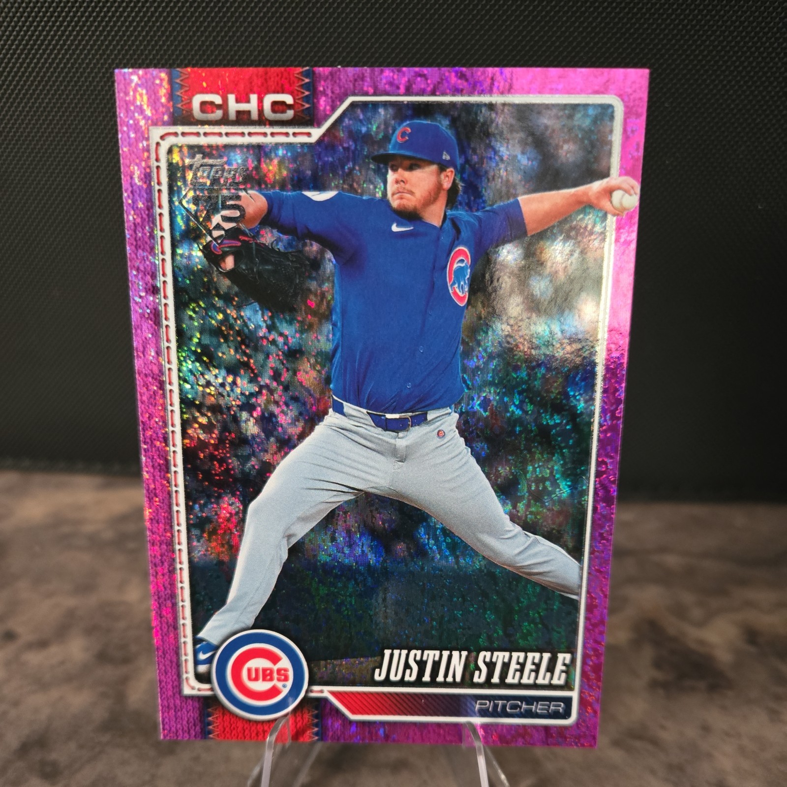 2026 Topps Series 2 Justin Steele Pink Holo Foil Chicago Cubs #486