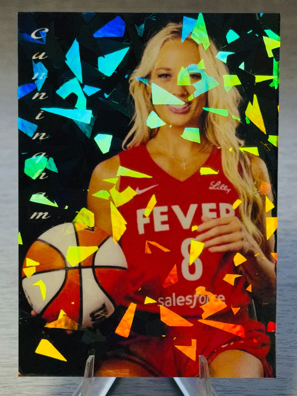 🔥🏀SOPHIE CUNNINGHAM 2025 Black Cracked Ice Refractor #FEVER MEGASTAR!!!🏀🔥