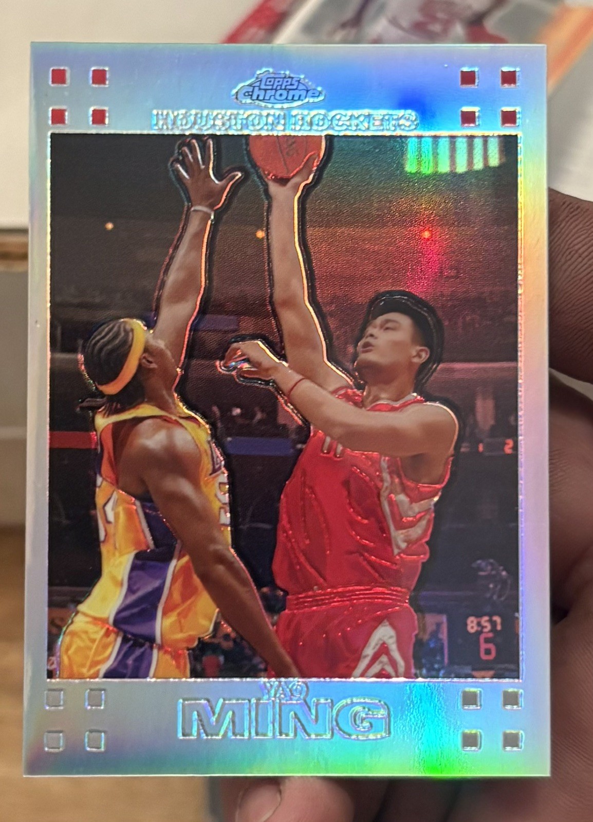 Yao Ming 2007-08 Topps Chrome Refractor #11 Houston Rockets