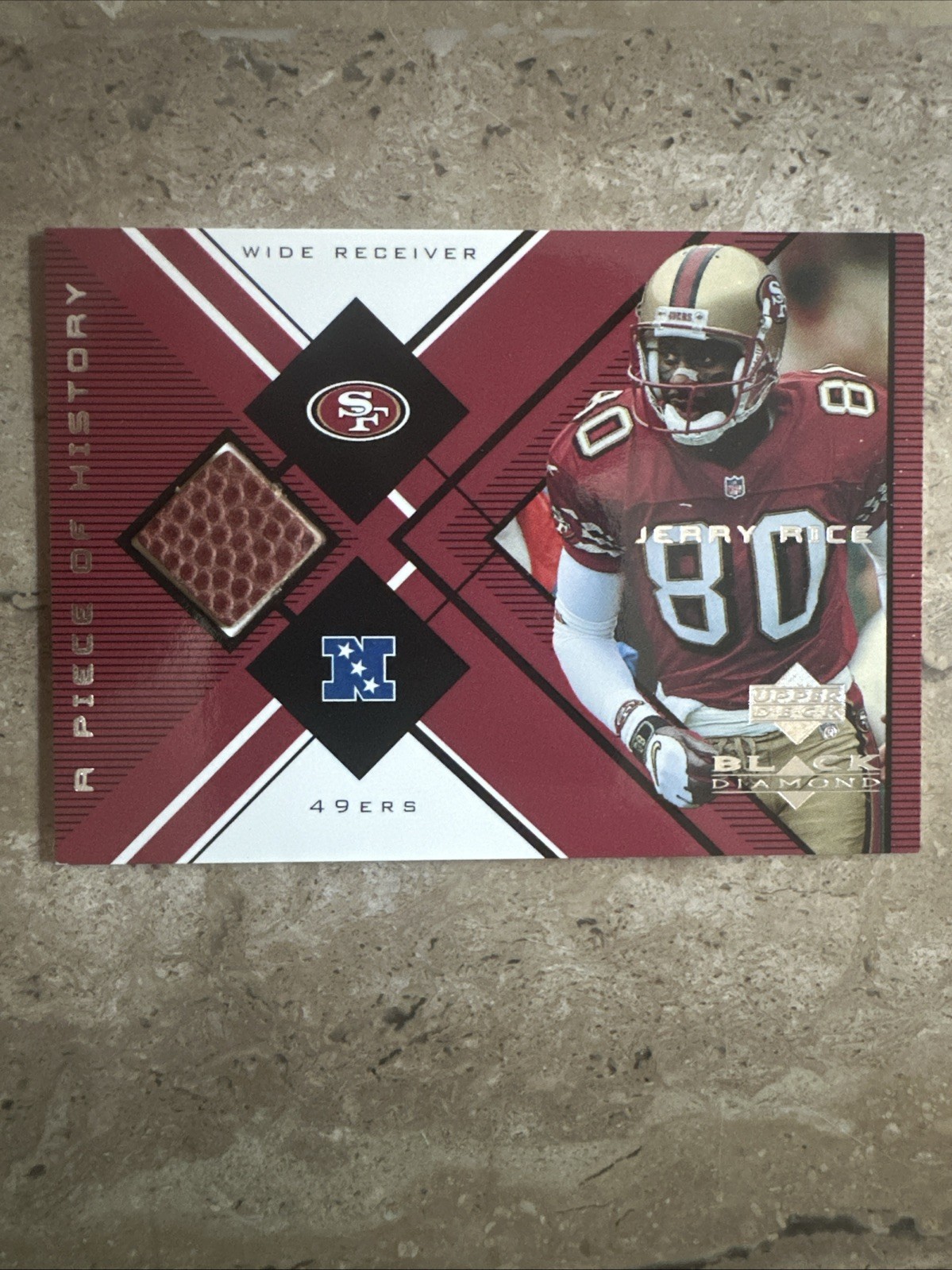 JERRY RICE 1999 UD BLACK DIAMOND A PIECE OF HISTORY BALL PATCH 49ers
