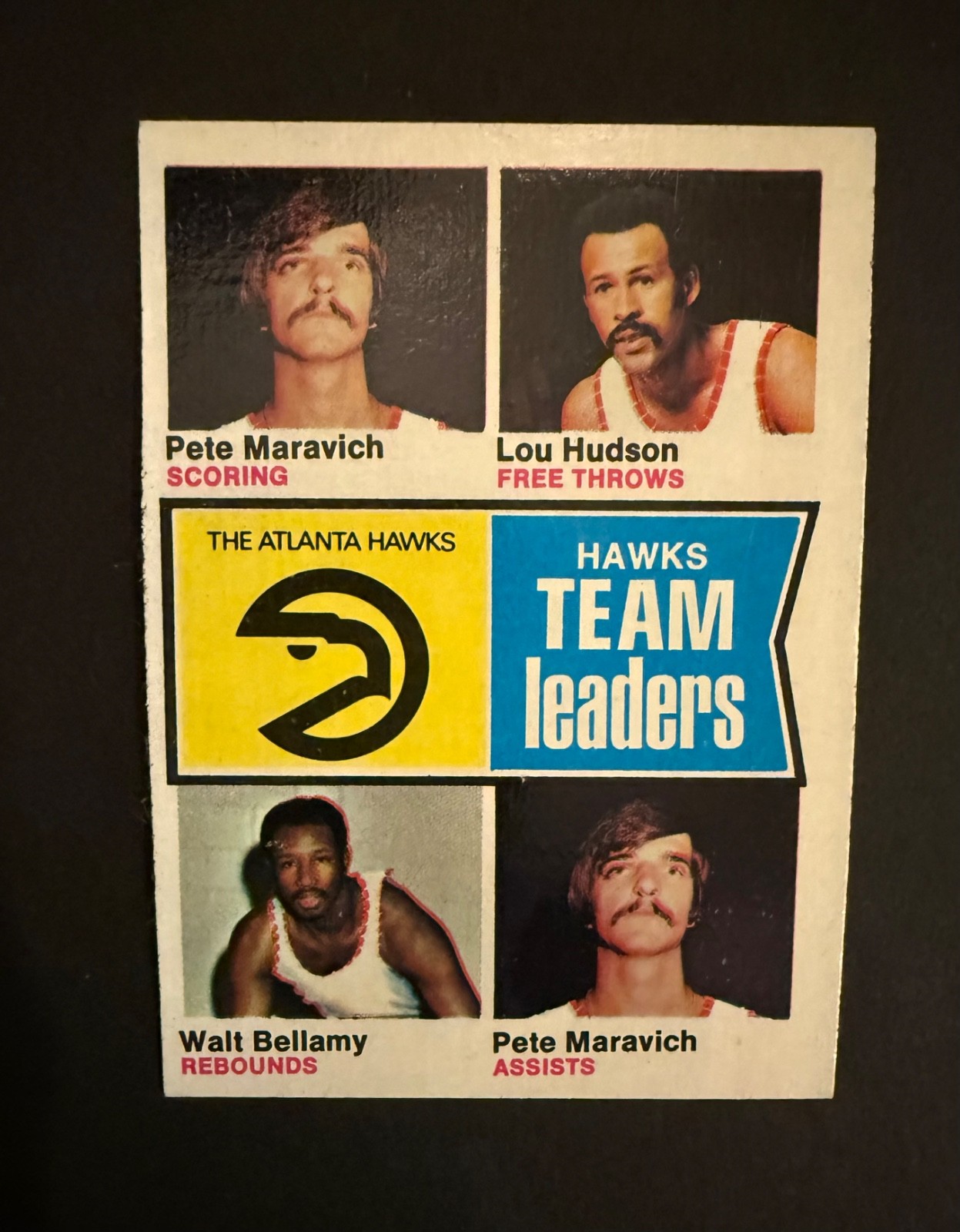 1974-75 TOPPS #81 ATLANTA HAWKS TEAM LEADERS PETE MARAVICH