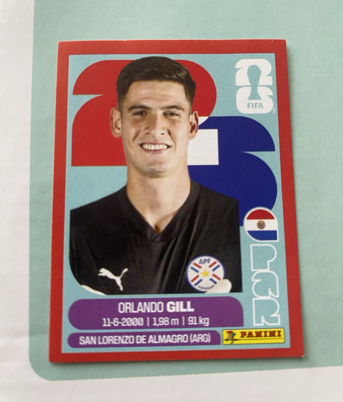 Panini FIFA World Cup 2026 Orlando Gill San Lorenzo de Almagro Sticker PAR 3