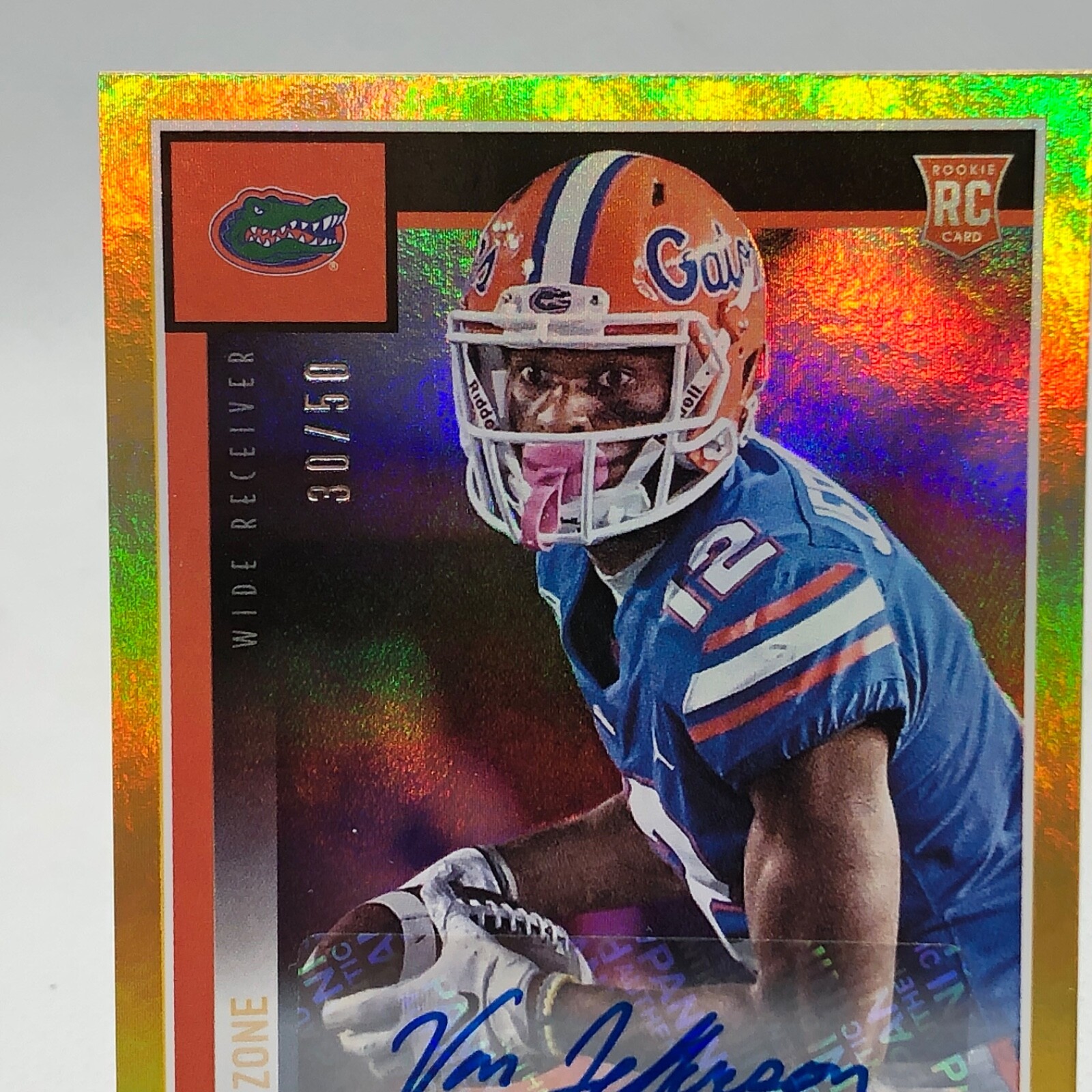 2020 PANINI SCORE VAN JEFFERSON RC ROOKIE GOLD ZONE AUTOGRAPH #’D /50 ATLANTA 🏈