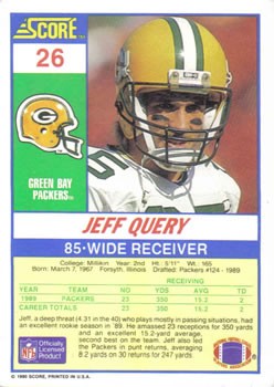 1990 Score #26 Jeff Query