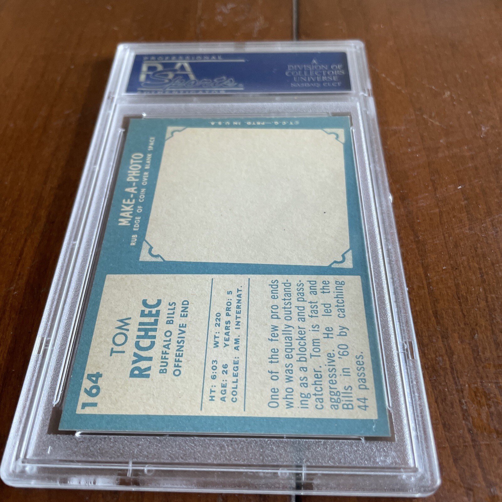 FB – 1961 Topps – #164 – Tom Rychlec – PSA 8 – NM-MT