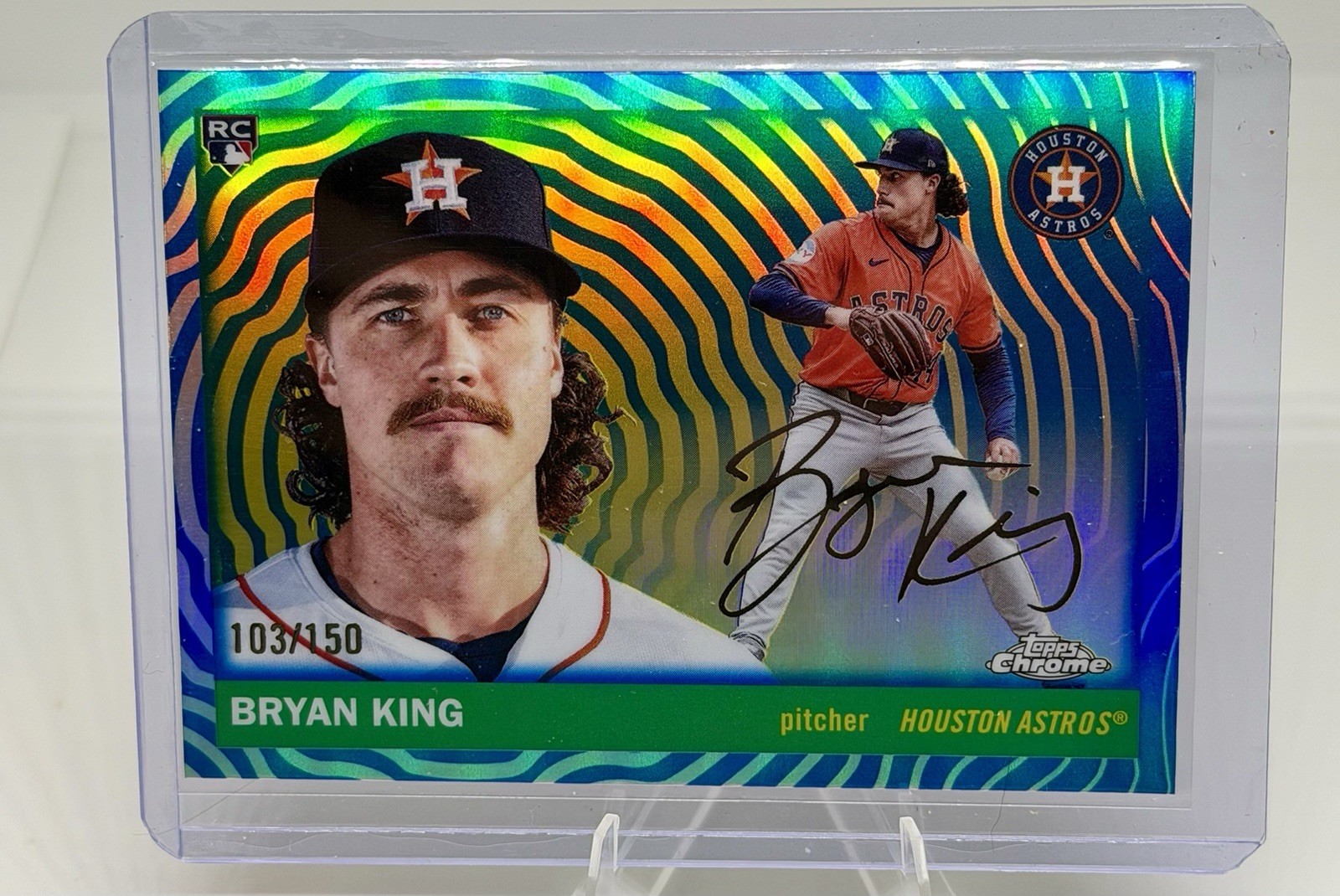 2025 Topps Platinum Anniversary Bryan King Teal Vibrations Refractor /150